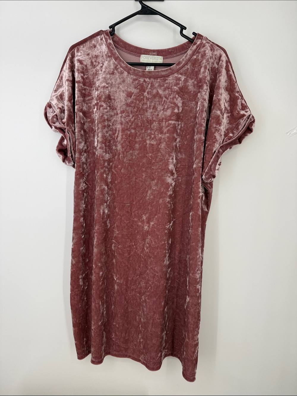 Forever 21 Rose Velvet T-Shirt Dress 1X